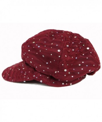 Sparkle Glitter Newsboy Cap Burgundy