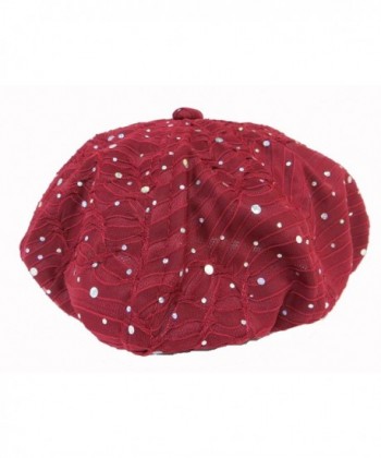 Sparkle Glitter Newsboy Cap Burgundy in Women's Newsboy Caps