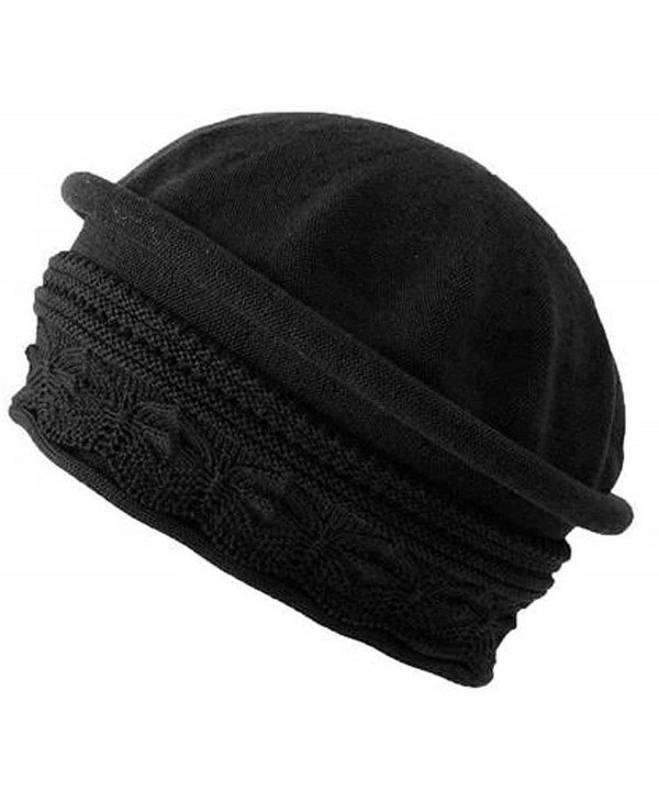 Parkhurst Cotton Pointelle Beret Topper - Black - CP111PLSNJZ