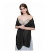 Kileyi Women's Soft Chiffon Shawl Wrap Scarf for Wedding Evening Formal Dresses - Black - CK12NBXLLQB