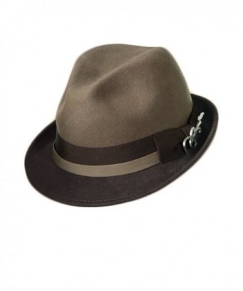 Dorfman Pacific Carlos Santana Bogart Fedora Hat (Taupe & Brown- Small/Medium) - CA11FTZE40P