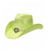 Shapeable Straw Country Cowboy Hat- Heart - Green - CF12MXQ5PO4