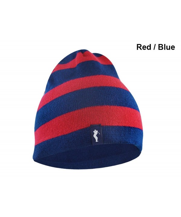 John Daly Golf Reversible Striped Beanie - Blue/Red - CF185MA3TTU