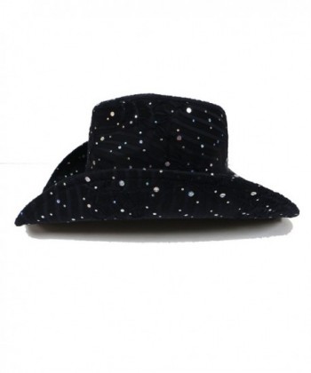 Sparkle Glitter Western Hat Black