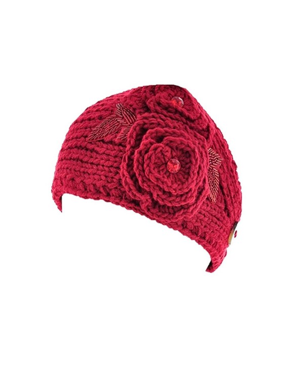 Wholesale Princess Women's Crochet/Knitted Head wrap - Dark Red - CN11VH0S6C3