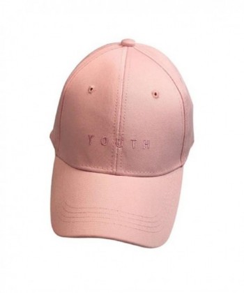 UPLOTER Embroidery Cotton Baseball Cap Boys Girls Snapback Hip Hop Flat Hat - Pink - C912NRWUS42