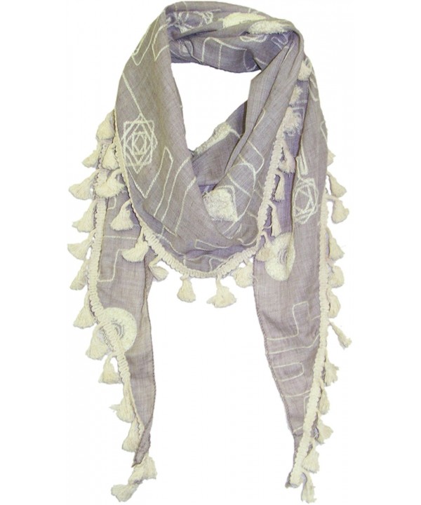 ZUZIFY Triangular All-Over Embroidered Scarf. AC0012 - Beige - C517YCZH86K