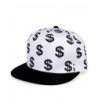 LOCOMO Black White Money Dollar Sign Symbol Pattern Snapback Cap FFH114WHT - White - CM11K0F2Y9H