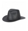 Wilsons Leather Mens Crushable Safari Leather Hat - Black - CC11PRJXUBR