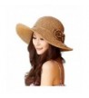 SIGGI Womens Floppy Straw Sun Hats Summer Beach accessories Wide Brim Hand-Made - 67075_beige - CS12DTEMGHP