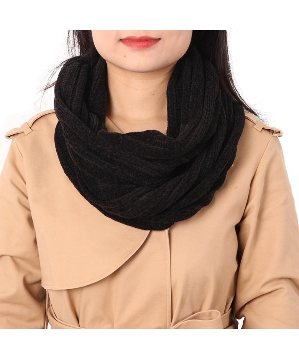 Women's Fashion Winter Scarf- Color Inchoice Warm Infinity Circle Loop Scarves - 1 Pack-black 2 - CZ188QQODDX