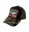 3D Embroidered "Kiss My Bass" w/ Fish- Fisherman Baseball Cap Hat- Adjustable - Back Camo - CA12NYR2PRU