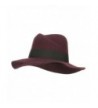 Wool Felt Band Panama Hat - Burgundy - CI126E0N3VJ