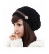 LOCOMO Hats Women Cabled Checker Pattern Knit Beanie Hat Cap - Black - C011IFCM3JD