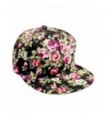 Floral Flower Snapback Adjustable Fitted Men's Women's Hip-Hop Cap Hat Headwear - Black - CH11NMVPT4N