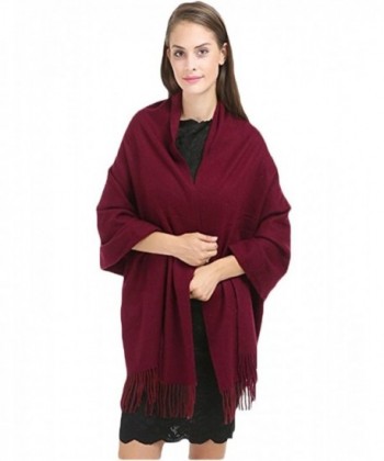 ALAIX Womens'Cashmere Feel Lightweight Scarf Winter Shawl Wrap - Weinred - C8187U8UON5