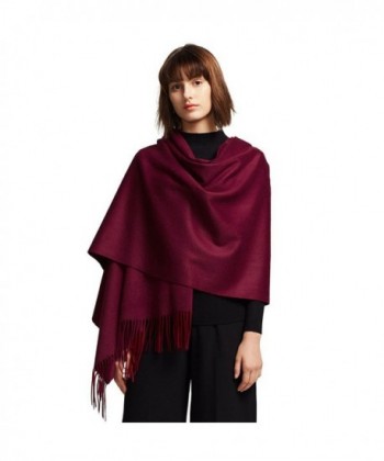 ALAIX WomensCashmere Lightweight Winter Wrap Weinred