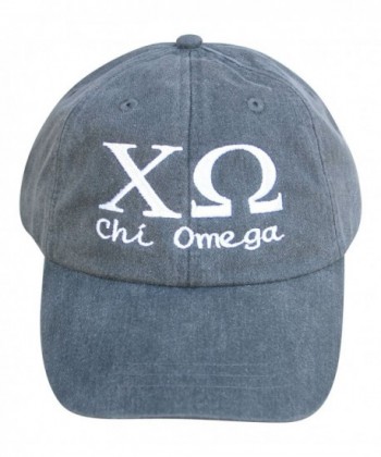 Mega Greek Womens Chi Omega Script Baseball Cap - Charcoal - CA17YUEY97H