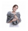 HailieBridal Women's Gray Sleeveless Faux Fur Bride Bridesmaid Wedding Shawl - CW11TY1587D