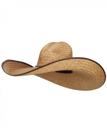 7 Inch Brim Light Straw Hat - Brown - CZ1857OSGZO