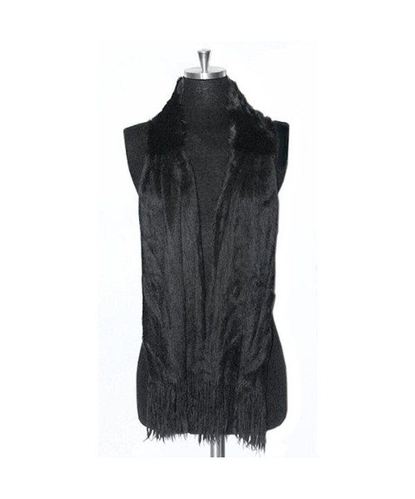 Luxurious & Elegant Angora/Rabbit Fur Knit Neck Wrap Boa Scarf Shawl -- Black - CV11BRM3NB5