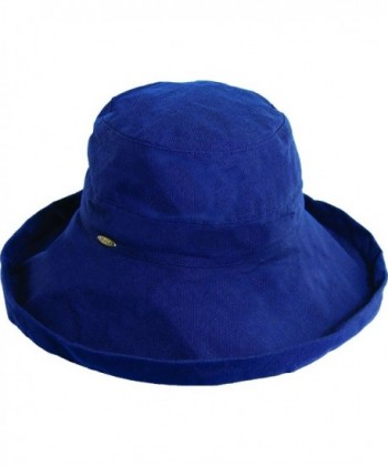 Scala Women's Cotton Big Brim Hat with Inner Drawstring & UPF 50+ rating - Navy - C411FU8YLKJ