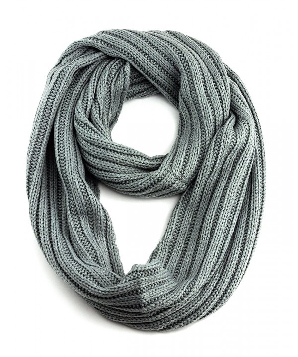 NYFASHION101 Soft Warm Chunky Cable Knit Infinity Loop Scarf - Natural Grey - CD11O08I741