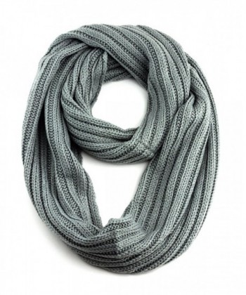 NYFASHION101 Soft Warm Chunky Cable Knit Infinity Loop Scarf - Natural Grey - CD11O08I741