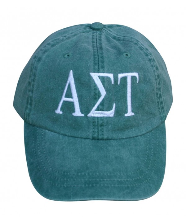 Mega Greek Womens Alpha Sigma Tau Baseball Cap - Green - CM12DLULL7N