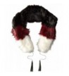 Steve Madden Women's Tipped Faux Fur Coloblock Collar with Tassels - Maroon - C712N233U2I