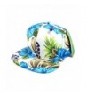 All Over Hawaiian Print Snapback Hat Cap Flat Bill Floral White - CT11GIDL801