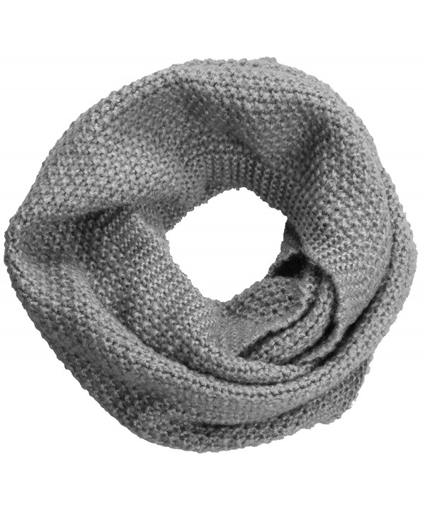 NEOSAN Women Warm Chunky Ribbed Knit Winter Infinity Loop Scarf - Cross Light Grey - CT184T5E6RY