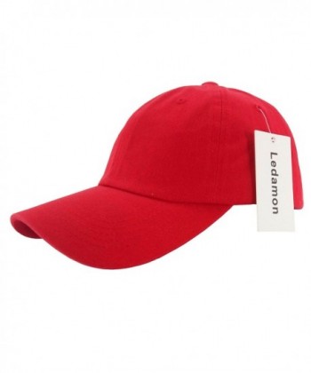 Ledamon Baseball Cap Adjustable Dad Hat Plain Polo Washed Cotton Hat Cap Unisex - Red - CZ184Z7Z3WI