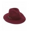 SS/Sophia Womens Wide Brim Fedora w/Buckle Band - Burgundy - CM1287ZWTDR