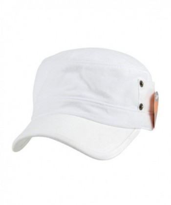 TNC Mens Vintage Washing Military Cap- White One Size - C5128BAWKJF