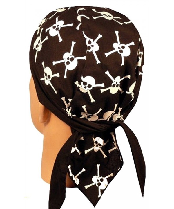 Skull Cap Biker Caps Headwraps Doo Rags - Skull & X Bones GID - C912ELHLRFV