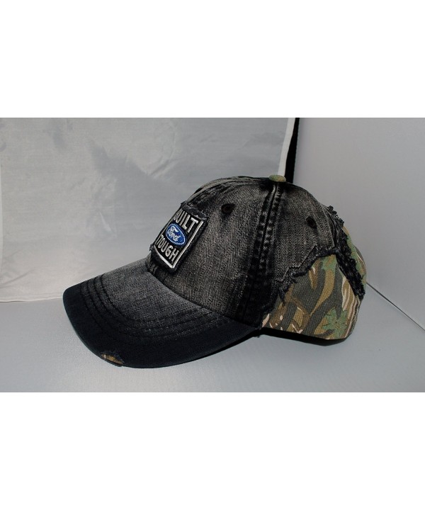 Genuine Ford Built Ford Tough Herringbone and Camo Baseball Cap Hat - C711GFZH6BH