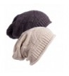 Senker 2 Pack Of Slouchy Beanie Knit Winter Soft Warm Oversized CC Hats For Women and Men - Deep Gray/Beige - CI184UXTG7Q