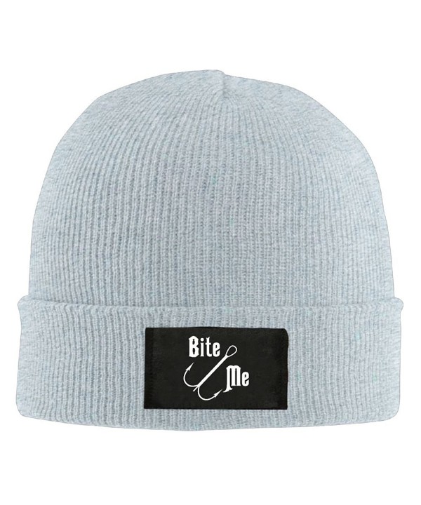 Bite Me Fishing Adult Knit Cap Beanies Hat Winter Warm Cap Ash C4188QN29CE