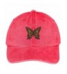 Trendy Apparel Shop Butterfly Embroidered Washed Cotton Adjustable Cap - Red - CT12IFNSMHX
