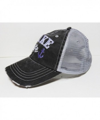 Embroidered Washed Trucker Purple Anchor