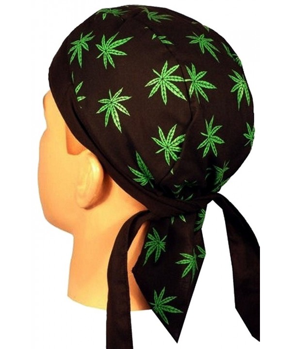 Skull Cap Biker Caps Headwraps Doo Rags - Pot Leaf Headwraps - C812ELHO6JF