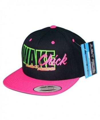 JUST RIDE Wake Chick Hat Flat Bill Snapback - Pink - C512DNTN6WZ