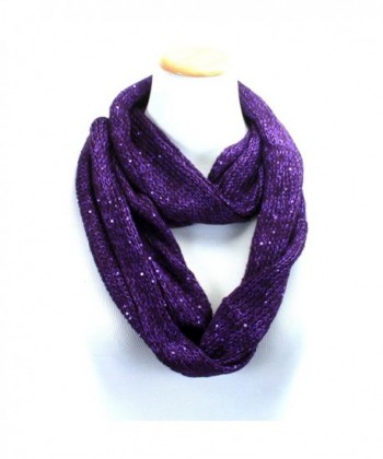 HotYogis Sparkle Fall Winter Infinity Fashion Scarf - Purple - T010 - C112NEQL3VE
