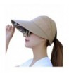 HindaWi Sun Hats For Women Wide Brim UV Protection Summer Beach Visor Cap - Tan - CE18567RUG2
