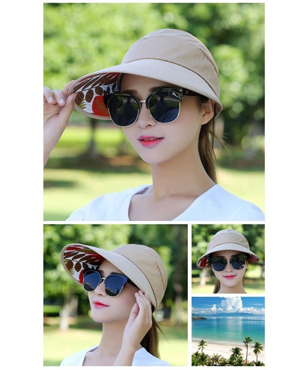 Sun Hats For Women Wide Brim UV Protection Summer Beach Visor Cap Tan ...