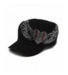 Spirit Caps Women's Baseball Clear Stone Heart Adjustable Cadet Cap - Black - CI11LK53PUN