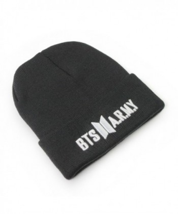 Fanstown Kpop Logo Beanie 3D Embroidery Knit Beanie Hat With lomo Cards - Bts-army - CC188WSIKSG