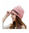 Elaco Braided Lady Warm Baggy Winter Beanie Knit Crochet Ski Hat - Pink - CP12O76PTAK