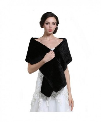 Aukmla Women's Fur Shawls and Wraps for Wedding Bride - C412MFGUJSB